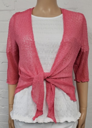 Light Textured Fancy Knit Bolero Cardigan